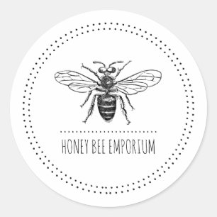Hand Drawn Bee Business Classic Round Sticker