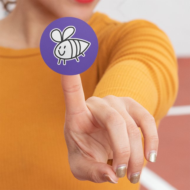 Hand Drawn Bee Custom-Cut Vinyl Sticker (Creator Uploaded)