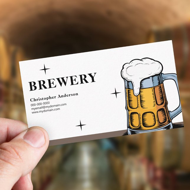 Hand-drawn Beer Mug - Brewery Business Card (Hand-drawn Beer Mug - Brewery Business Card)