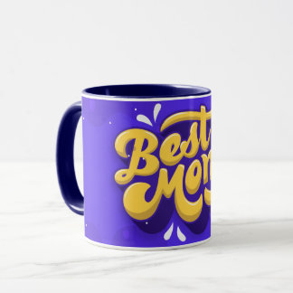 Hand Drawn Best Mum Ever Purple Coffee Mug