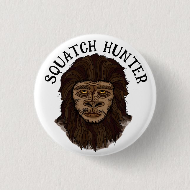Hand drawn Bigfoot Sasquatch Swamp Ape Hunter  3 Cm Round Badge (Front)