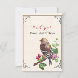 Hand-Drawn Bird Personalised Thank You Card