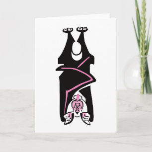 Hand drawn - Black BAT - Wildlife - Nature Card