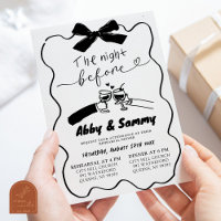 Hand Drawn Black Bow Couple Toast Rehearsal Dinner
