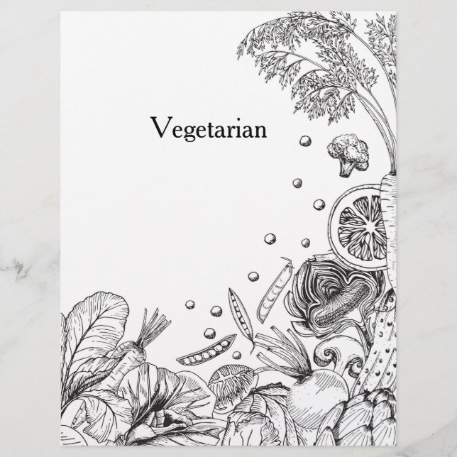 Hand Drawn Black Vegetables Recipe Category (Front)