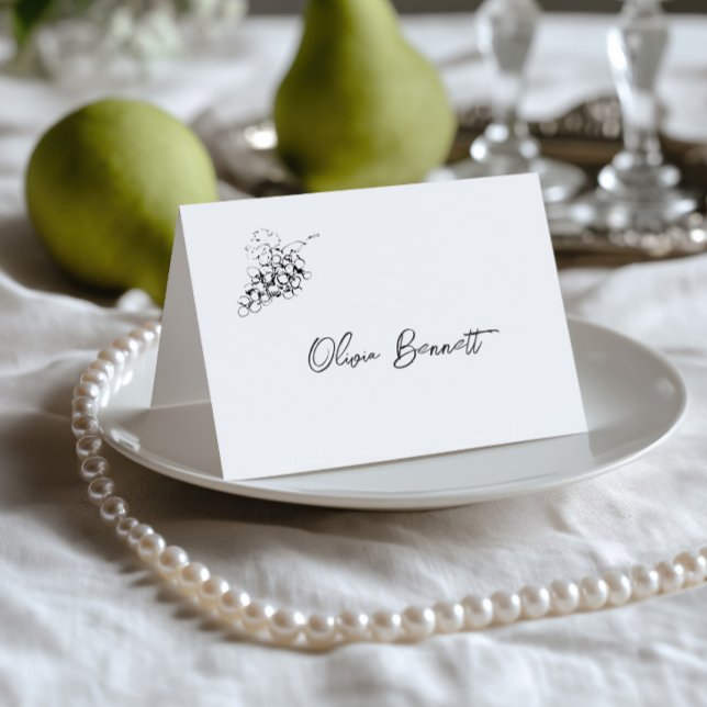 Hand Drawn Black & White Wedding Place Card (Hand Drawn Black & White Wedding Place Card)