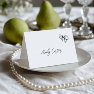 Hand Drawn Black & White Wedding Place Card