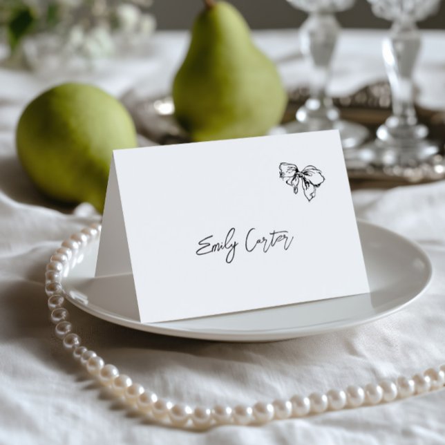 Hand Drawn Black & White Wedding Place Card (Hand Drawn Black & White Wedding Place Card)