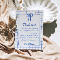 Hand Drawn Blue Bow Gingham Bow Baby Shower