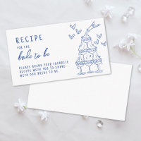 Hand Drawn Blue Bridal Shower Recipe