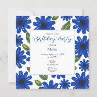 Hand Drawn Blue Flower Pattern