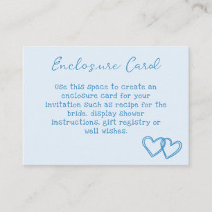Hand Drawn Blue Frame Bridal Shower Enclosure Card
