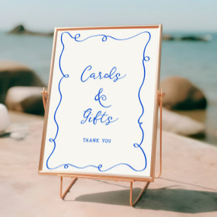 Hand Drawn Blue Frame Cards & Gifts Poster