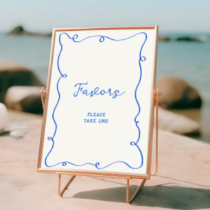 Hand Drawn Blue Frame Favours Poster