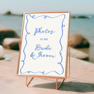 Hand Drawn Blue Frame Wedding Poster