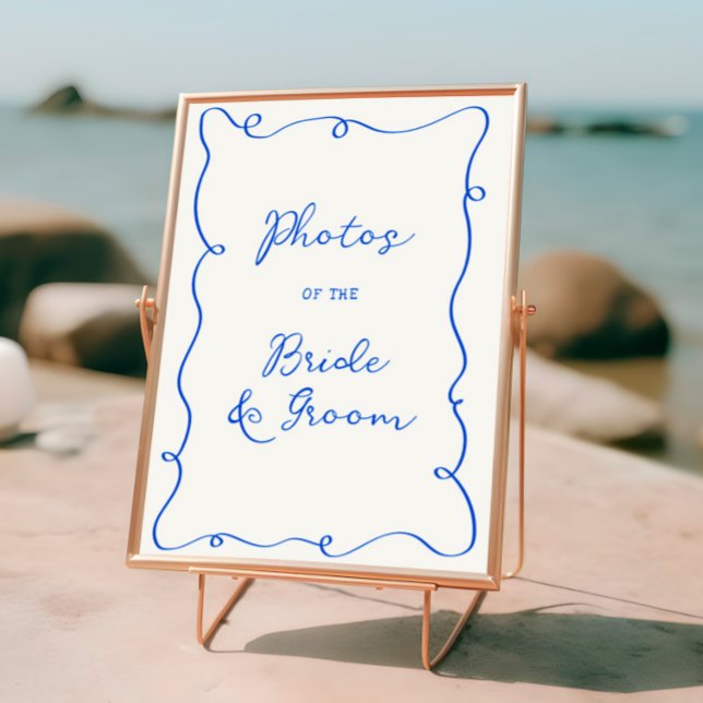 Hand Drawn Blue Frame Wedding Poster (Creator Uploaded)