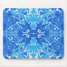 Hand Drawn Blue Marble Mouse Pad