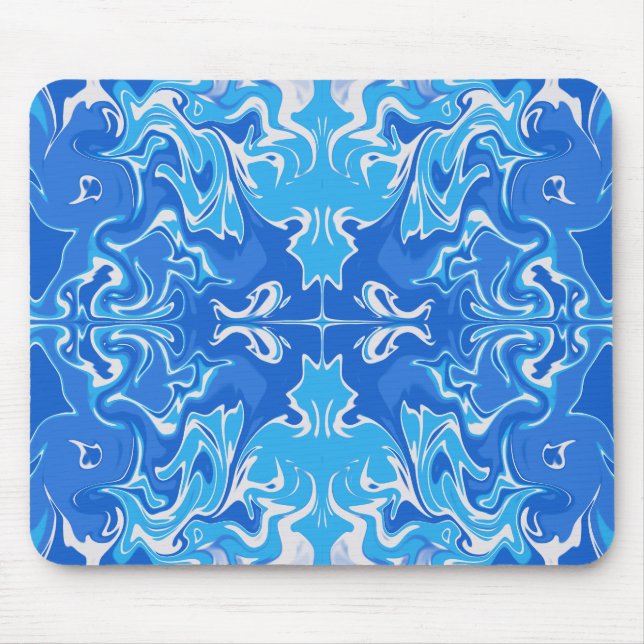 Hand Drawn Blue Marble Mouse Pad (Front)