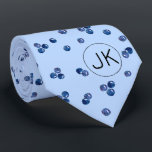 Hand Drawn Blueberries Add Initials Novelty Fruit Tie<br><div class="desc">This fun fruit pattern was created using my hand drawn mixed media blueberry illustration and makes a quirky novelty polka dot design for those that don't take life, or their socks too seriously! The muted tone on tone design gives it a slightly retro feel. Add your initials to personalise them!...</div>