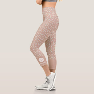 Hand Drawn Boho Polka Dots Custom Pickleball Capri Leggings