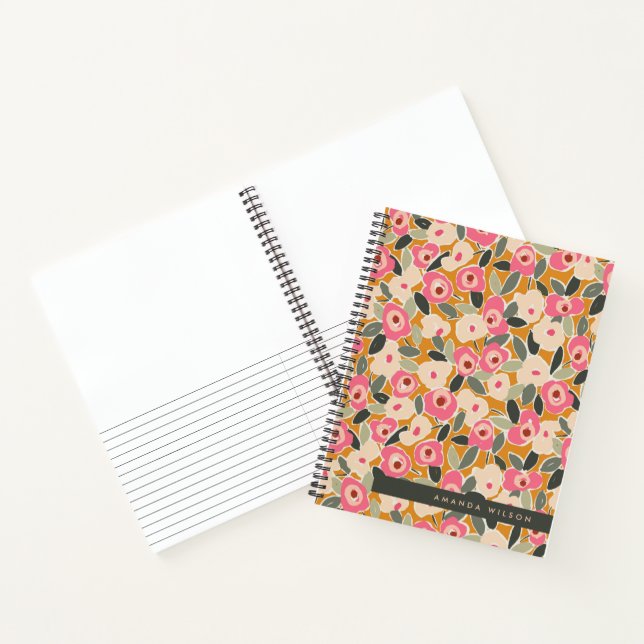 Hand-Drawn Bold Inky Floral Pattern- Sunlit Meadow Notebook (Inside)