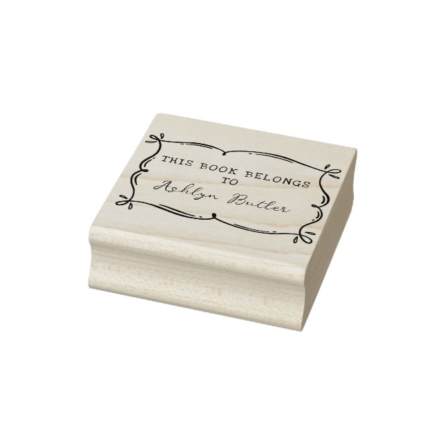 Hand Drawn Border Personal Library Book Stamp (Stamp)