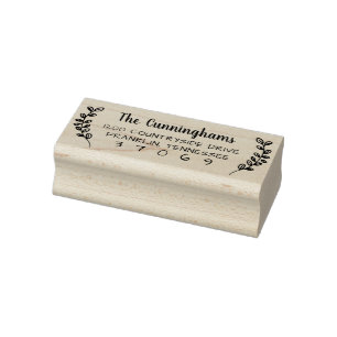 Hand Drawn Botanical Greenery Branch Rubber Stamp