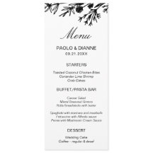 Hand Drawn Botanical Leaves Menu Card