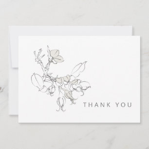 Hand-Drawn Botanical Simple Funeral Thank You Card