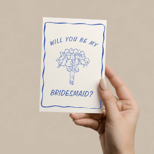 Hand Drawn Bouquet Bridesmaid Proposal Card