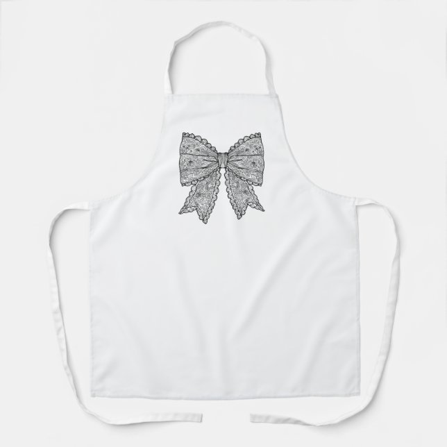 Hand-Drawn Bow Apron (Front)