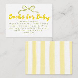 Hand Drawn Bow Books For Baby Baby Shower Enclosure Card