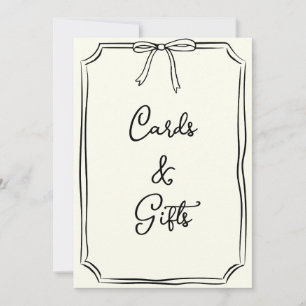 Hand Drawn Bow Coquette Chic Cards and Gifts Sign