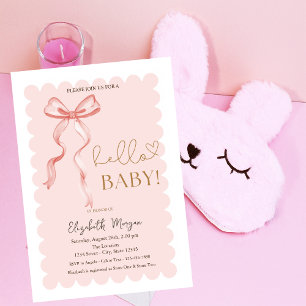 Hand Drawn Bow Elegant Frame Dots  Invitation