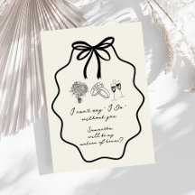 Hand Drawn Bow Floral Matron of Honour Proposal