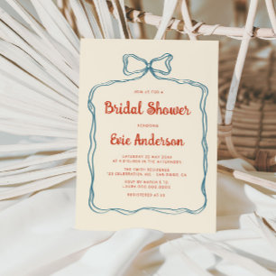 Hand Drawn Bow Frame Bridal Shower Invitation