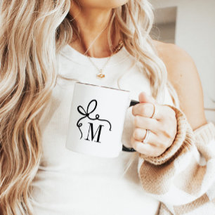 Hand Drawn Bow Monogram Personalised  Mug
