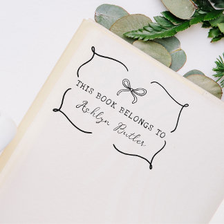 Hand Drawn Bow Personal Library Book Stamp