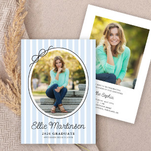 Hand Drawn Bow Photo Graduation Party Invitation