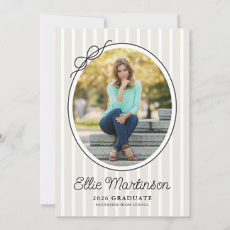 Hand Drawn Bow Photo Graduation Party Invitation