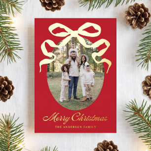Hand-Drawn Bow Red Merry Christmas 5 Photo