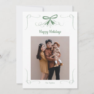 Hand drawn Bow Ribbon Christmas Holiday Card