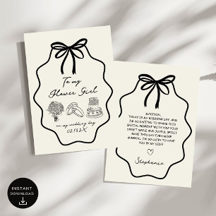 Hand Drawn Bow To My Flower Girl On My Wedding Invitation
