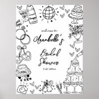 Hand Drawn Bridal Shower Welcome Sign