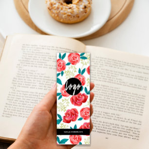 Hand drawn Bright Flowers Bookmark Mini Business Card