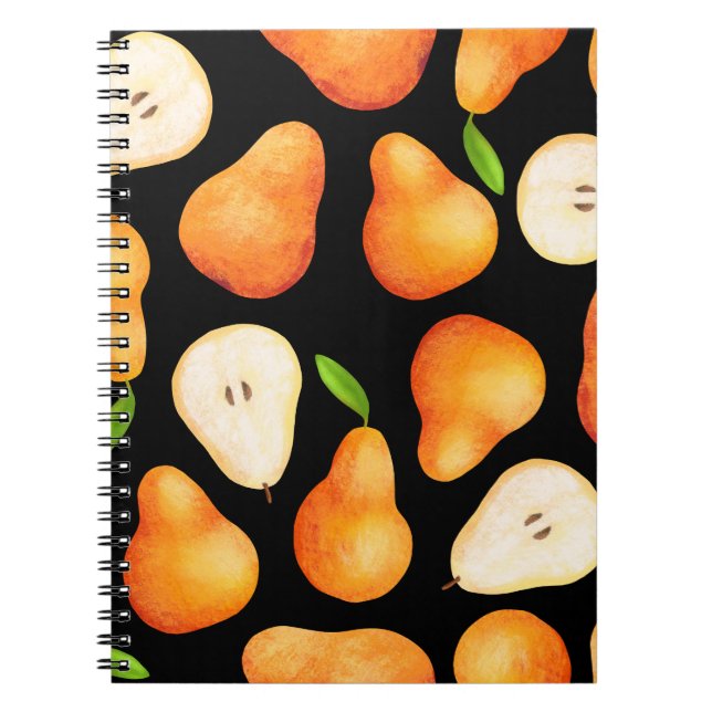 Hand drawn bright fruits seamless pattern. Realist Notebook (Front)