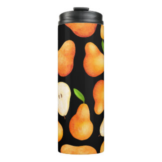 Hand drawn bright fruits seamless pattern. Realist Thermal Tumbler