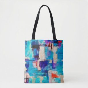Hand drawn bright painting, background in impressi tote bag