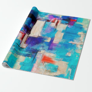 Hand drawn bright painting, background in impressi wrapping paper