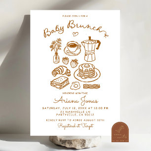 Hand Drawn Brunch Baby Shower Invitation